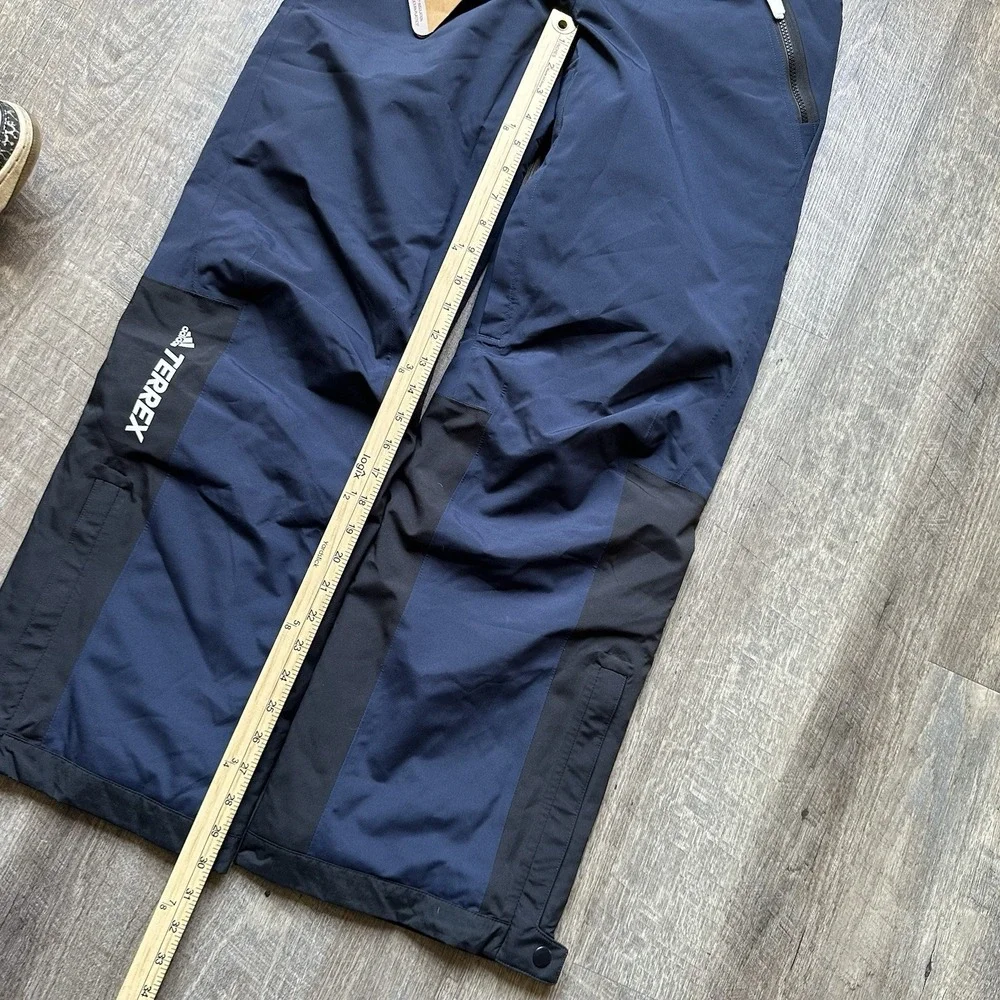 New adidas Men's Small Terrex Resort Two Layer Insulated Snow‎ Pants Blue HC7738